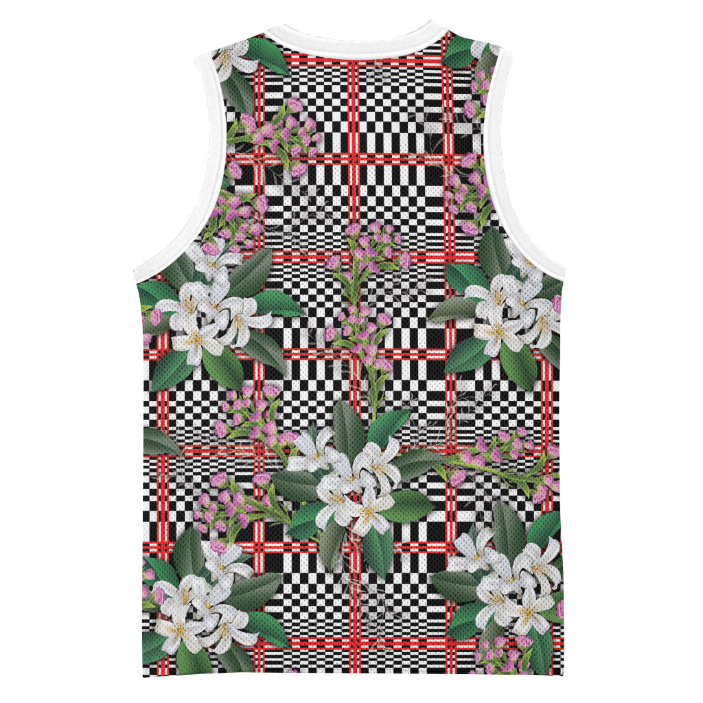 Red Binakol Motifs With Jasminum Sambac Basketball Jersey Mabuhay Philippines Festival DT05 - Polynesian Pride