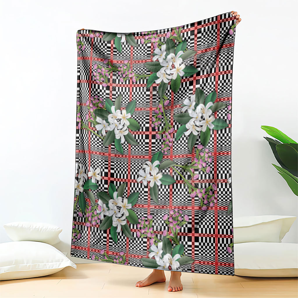Red Binakol Motifs With Jasminum Sambac Blanket Mabuhay Philippines Festival DT05 - Polynesian Pride