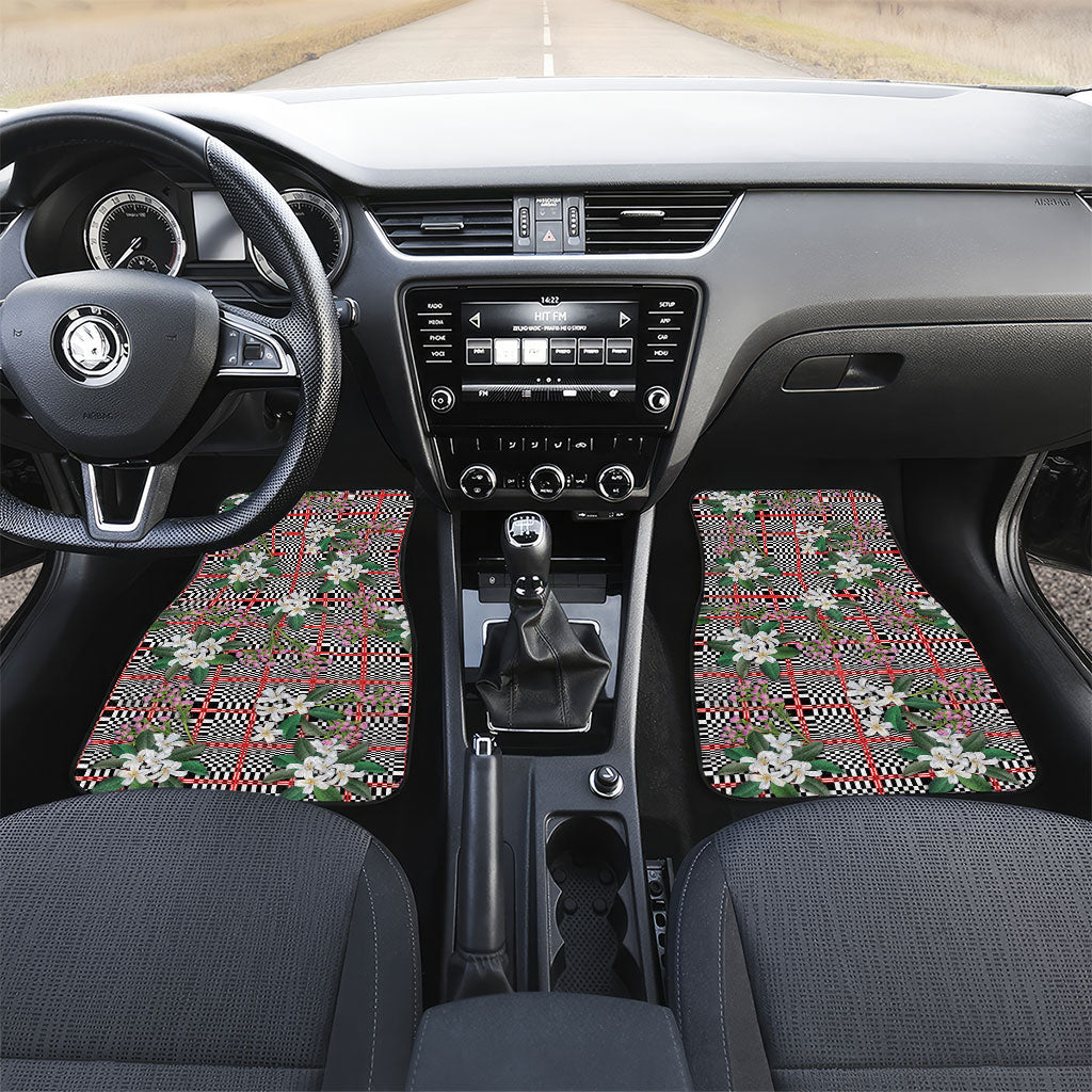 Red Binakol Motifs With Jasminum Sambac Car Mats Mabuhay Philippines Festival DT05 Set 2pcs - Front Red - Polynesian Pride