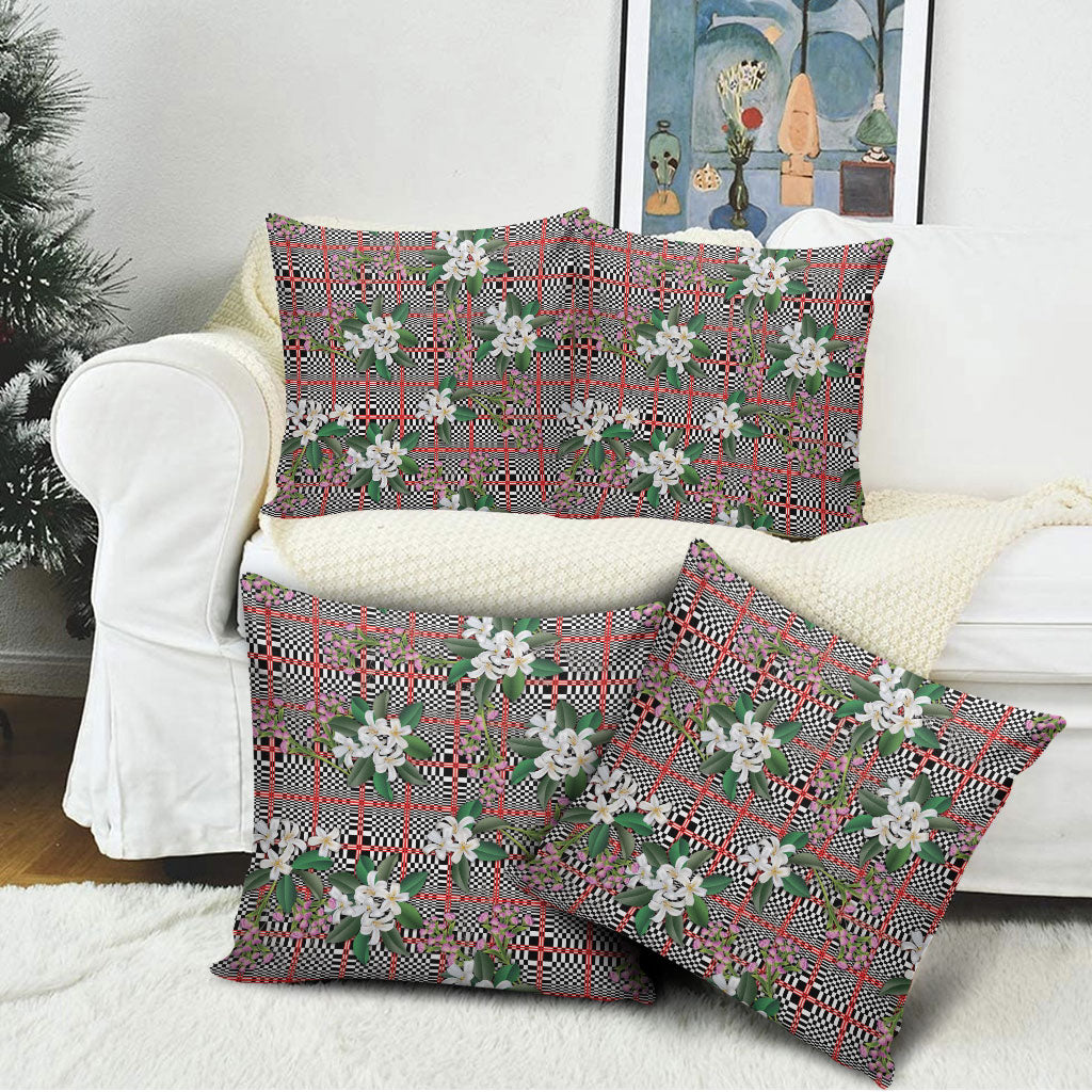 Red Binakol Motifs With Jasminum Sambac Pillow Cover Mabuhay Philippines Festival DT05 - Polynesian Pride