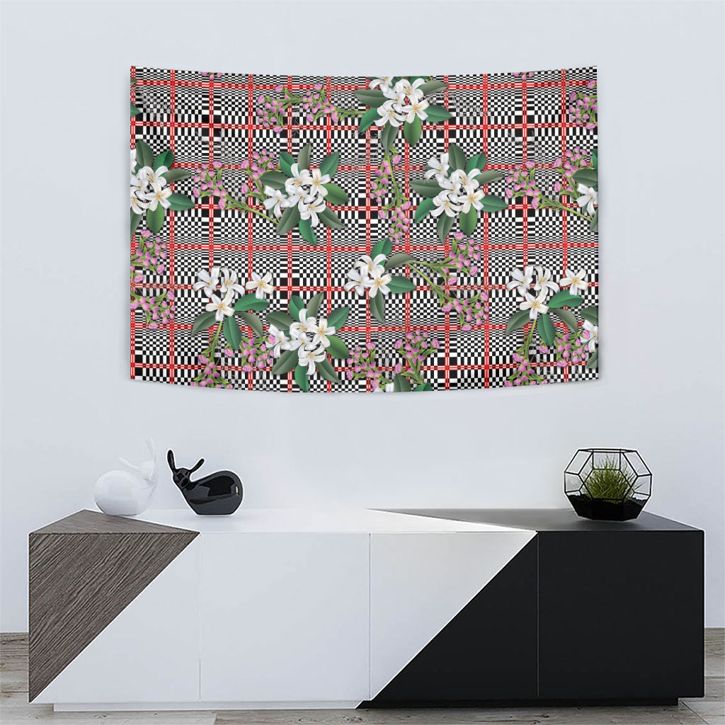 Red Binakol Motifs With Jasminum Sambac Tapestry Mabuhay Philippines Festival DT05 - Polynesian Pride
