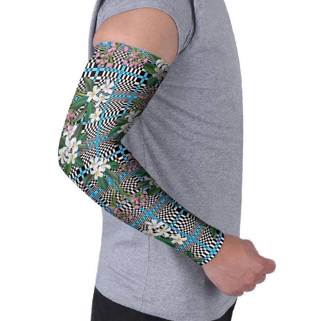 Blue Binakol Motifs With Jasminum Sambac Arm Sleeves Mabuhay Philippines Festival DT05 - Polynesian Pride