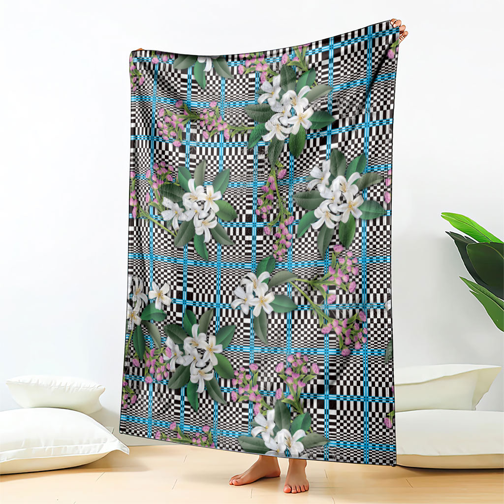 Blue Binakol Motifs With Jasminum Sambac Blanket Mabuhay Philippines Festival DT05 - Polynesian Pride