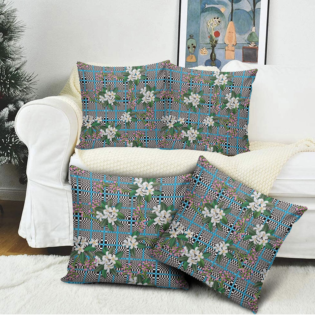 Blue Binakol Motifs With Jasminum Sambac Pillow Cover Mabuhay Philippines Festival DT05 - Polynesian Pride