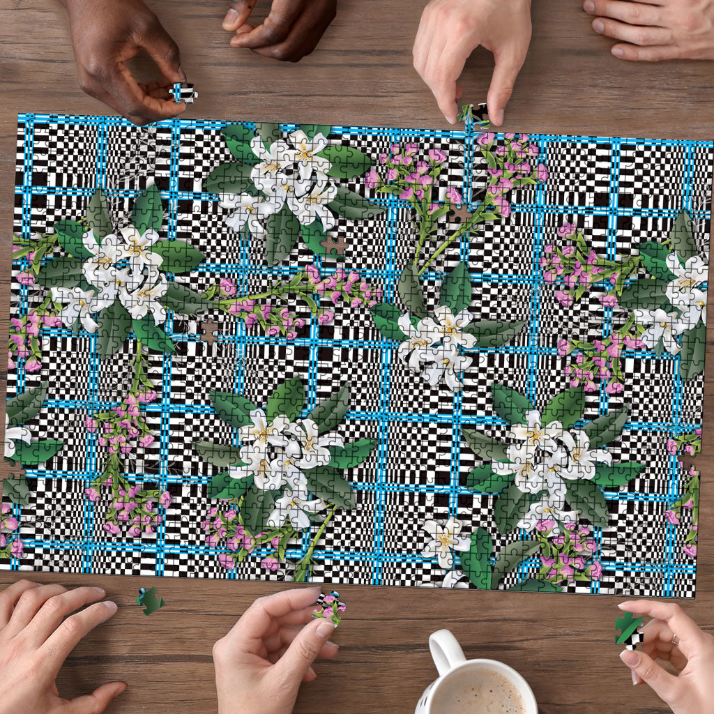 Blue Binakol Motifs With Jasminum Sambac Puzzle Mabuhay Philippines Festival DT05 - Polynesian Pride
