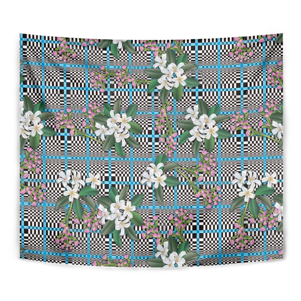 Blue Binakol Motifs With Jasminum Sambac Tapestry Mabuhay Philippines Festival DT05 - Polynesian Pride