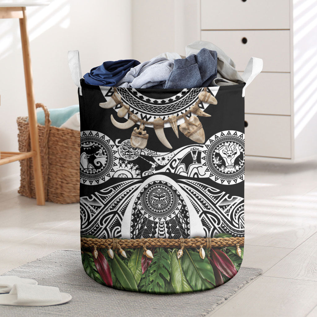 Polynesia Maui Black Tattoo Inspired Laundry Basket Tropical Leaf Skirt Costume DT05 Black - Polynesian Pride