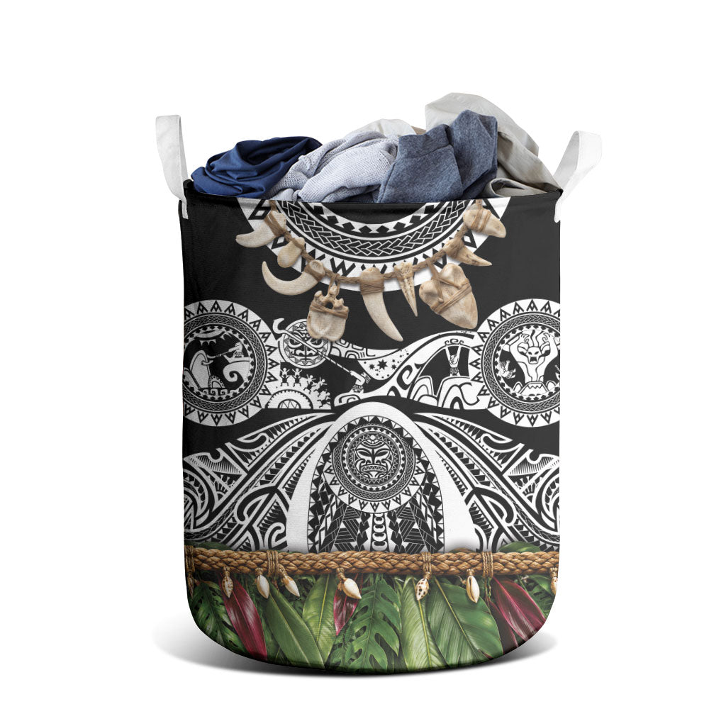 Polynesia Maui Black Tattoo Inspired Laundry Basket Tropical Leaf Skirt Costume DT05 - Polynesian Pride