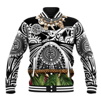 Polynesia Maui Black Tattoo Inspired Baseball Jacket Tropical Leaf Skirt Costume DT05 Unisex Black - Polynesian Pride