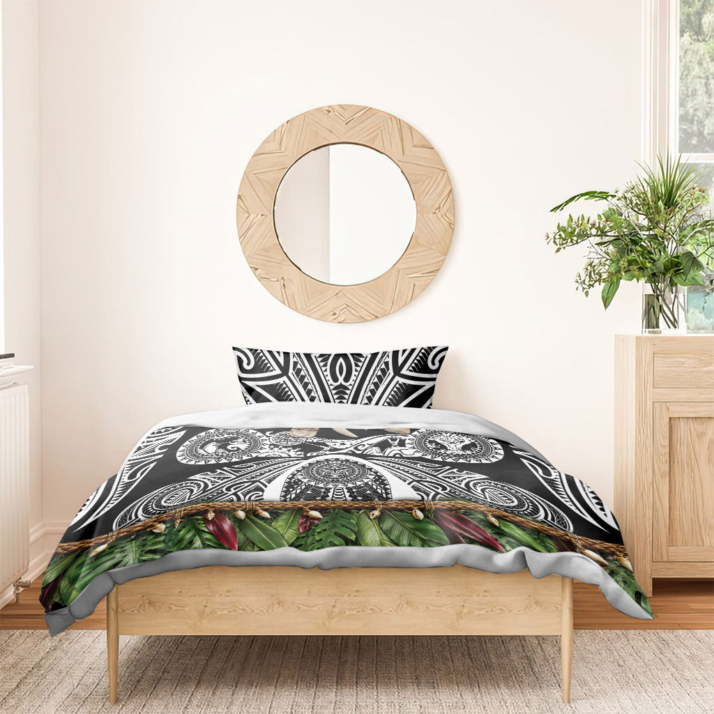 Polynesia Maui Black Tattoo Inspired Bedding Set Tropical Leaf Skirt Costume DT05 - Polynesian Pride