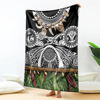 Polynesia Maui Black Tattoo Inspired Blanket Tropical Leaf Skirt Costume DT05 - Polynesian Pride