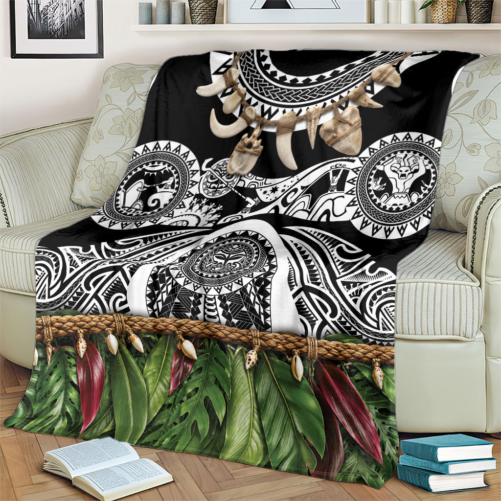 Polynesia Maui Black Tattoo Inspired Blanket Tropical Leaf Skirt Costume DT05 - Polynesian Pride