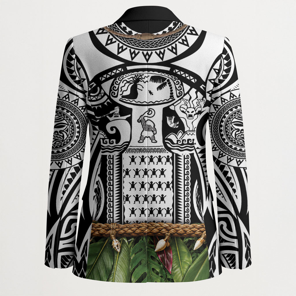 Polynesia Maui Black Tattoo Inspired Blazer Tropical Leaf Skirt Costume DT05 - Polynesian Pride