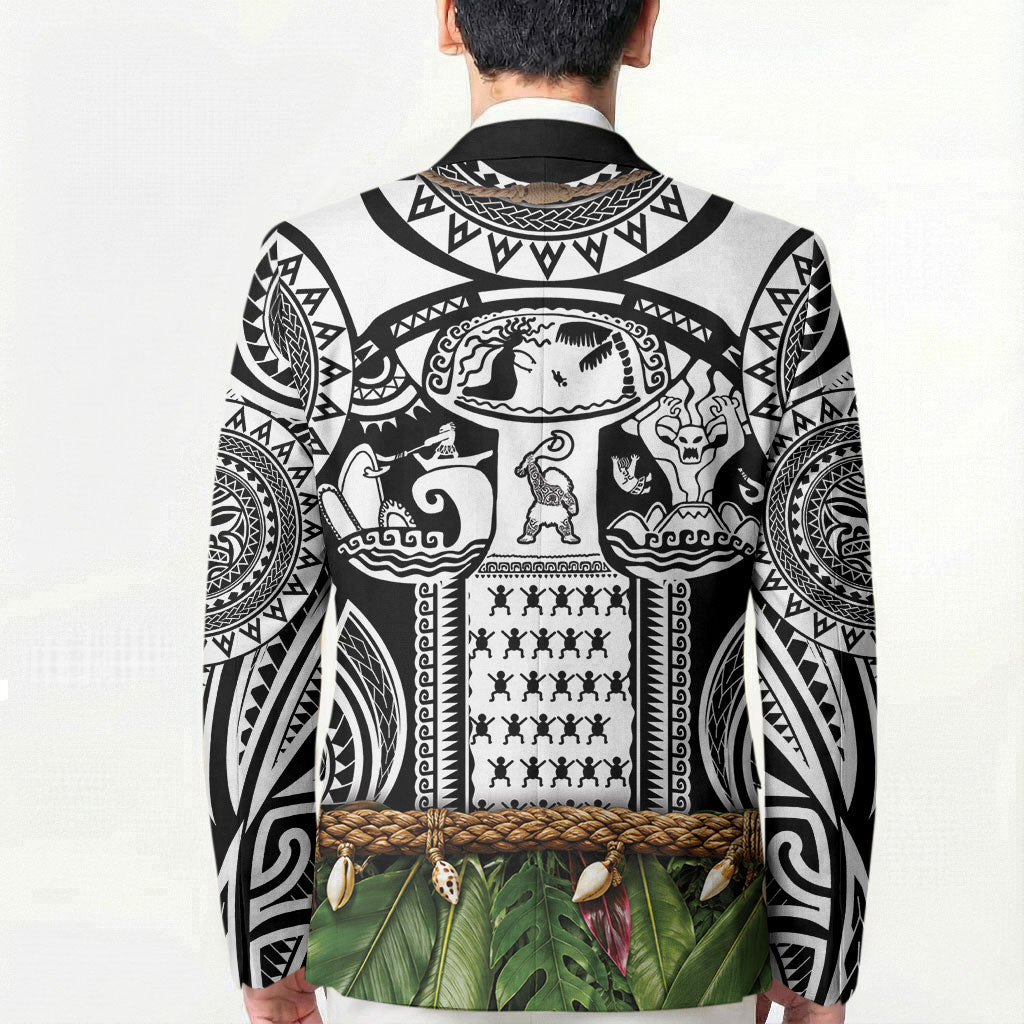 Polynesia Maui Black Tattoo Inspired Blazer Tropical Leaf Skirt Costume DT05 - Polynesian Pride