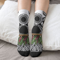 Polynesia Maui Black Tattoo Inspired Crew Socks Tropical Leaf Skirt Costume DT05 - Polynesian Pride
