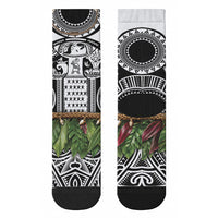 Polynesia Maui Black Tattoo Inspired Crew Socks Tropical Leaf Skirt Costume DT05 - Polynesian Pride