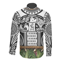 Polynesia Maui Black Tattoo Inspired Long Sleeve Button Shirt Tropical Leaf Skirt Costume DT05 - Polynesian Pride