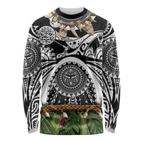 Polynesia Maui Black Tattoo Inspired Long Sleeve Shirt Tropical Leaf Skirt Costume DT05 Unisex Black - Polynesian Pride