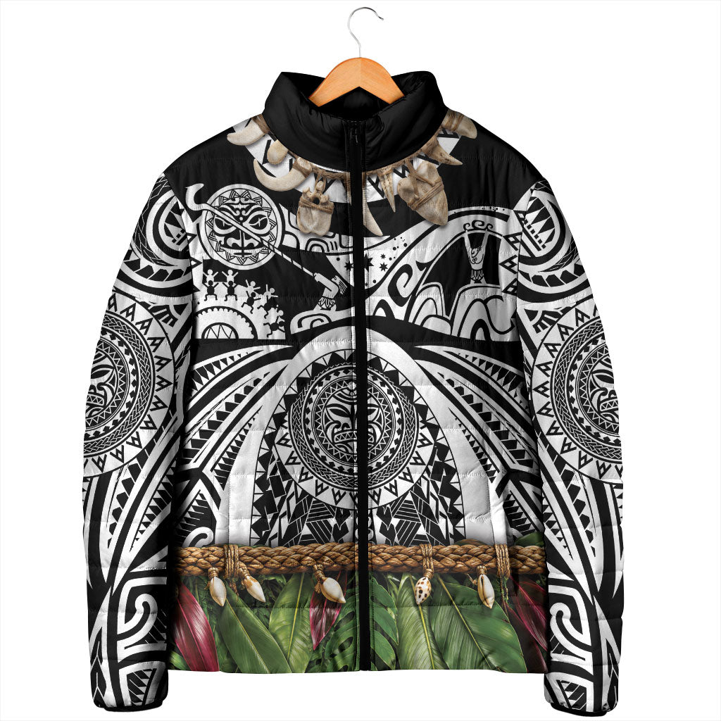 Polynesia Maui Black Tattoo Inspired Padded Jacket Tropical Leaf Skirt Costume DT05 - Polynesian Pride