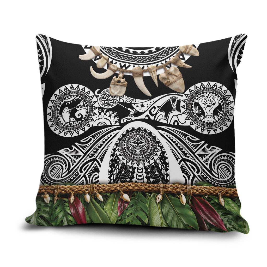 Polynesia Maui Black Tattoo Inspired Pillow Cover Tropical Leaf Skirt Costume DT05 Black - Polynesian Pride