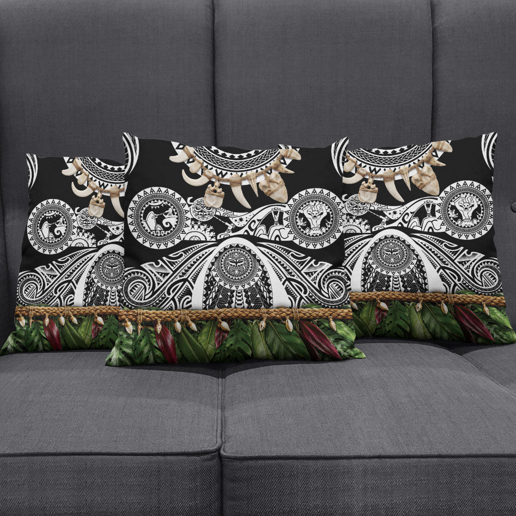 Polynesia Maui Black Tattoo Inspired Pillow Cover Tropical Leaf Skirt Costume DT05 - Polynesian Pride
