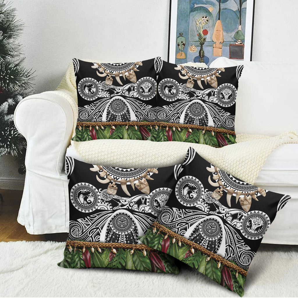 Polynesia Maui Black Tattoo Inspired Pillow Cover Tropical Leaf Skirt Costume DT05 - Polynesian Pride