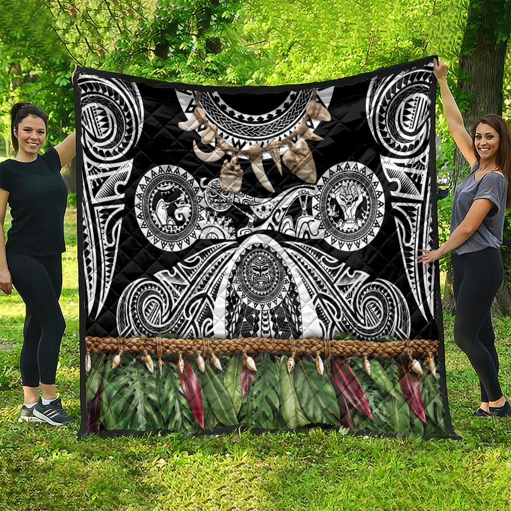 Polynesia Maui Black Tattoo Inspired Quilt Tropical Leaf Skirt Costume DT05 - Polynesian Pride