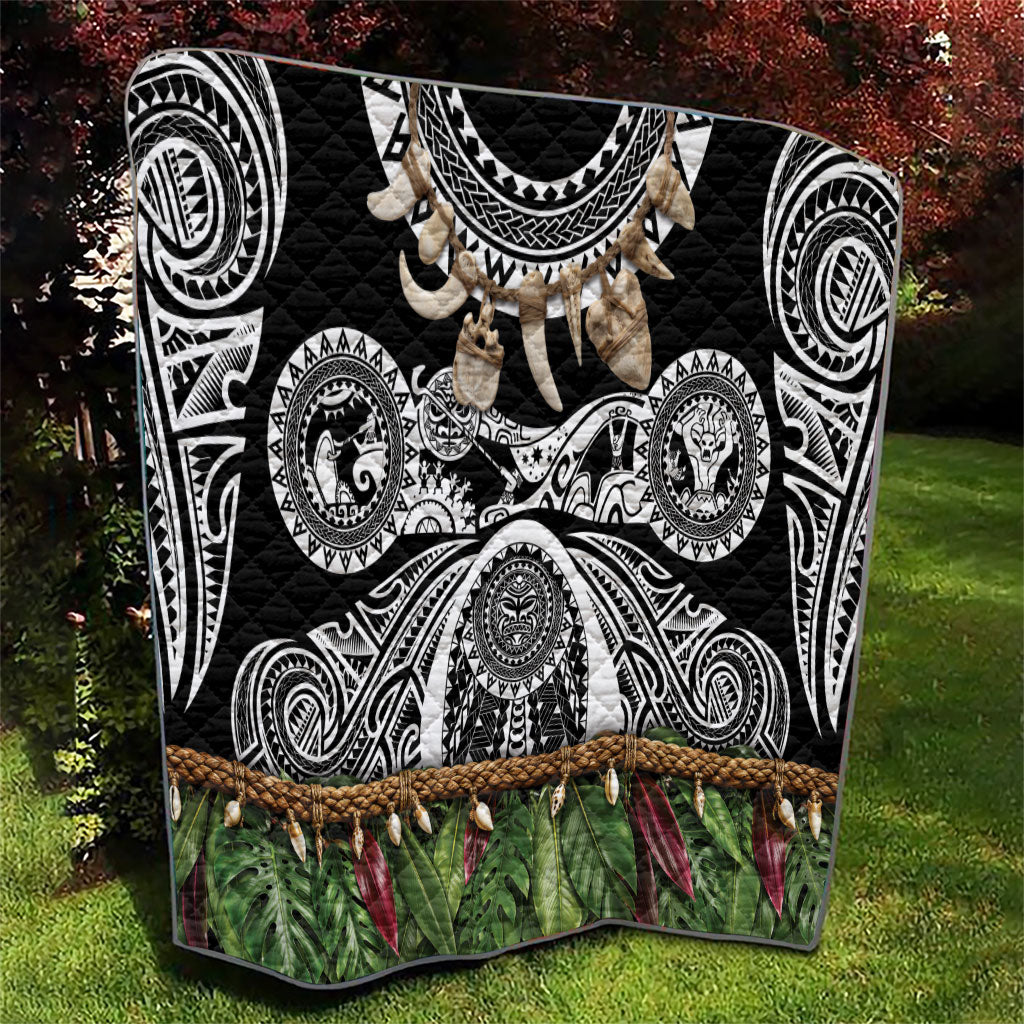 Polynesia Maui Black Tattoo Inspired Quilt Tropical Leaf Skirt Costume DT05 - Polynesian Pride