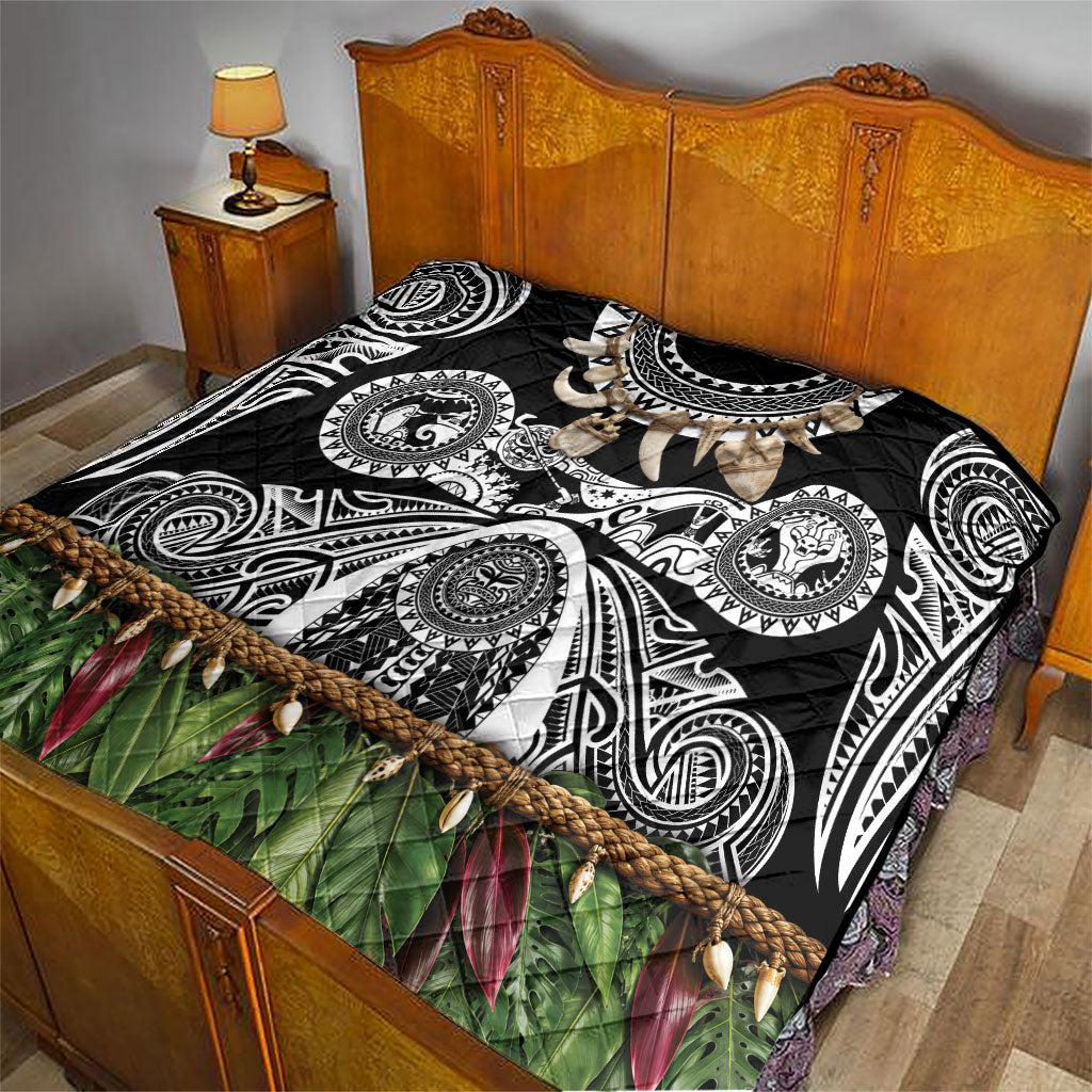 Polynesia Maui Black Tattoo Inspired Quilt Tropical Leaf Skirt Costume DT05 - Polynesian Pride