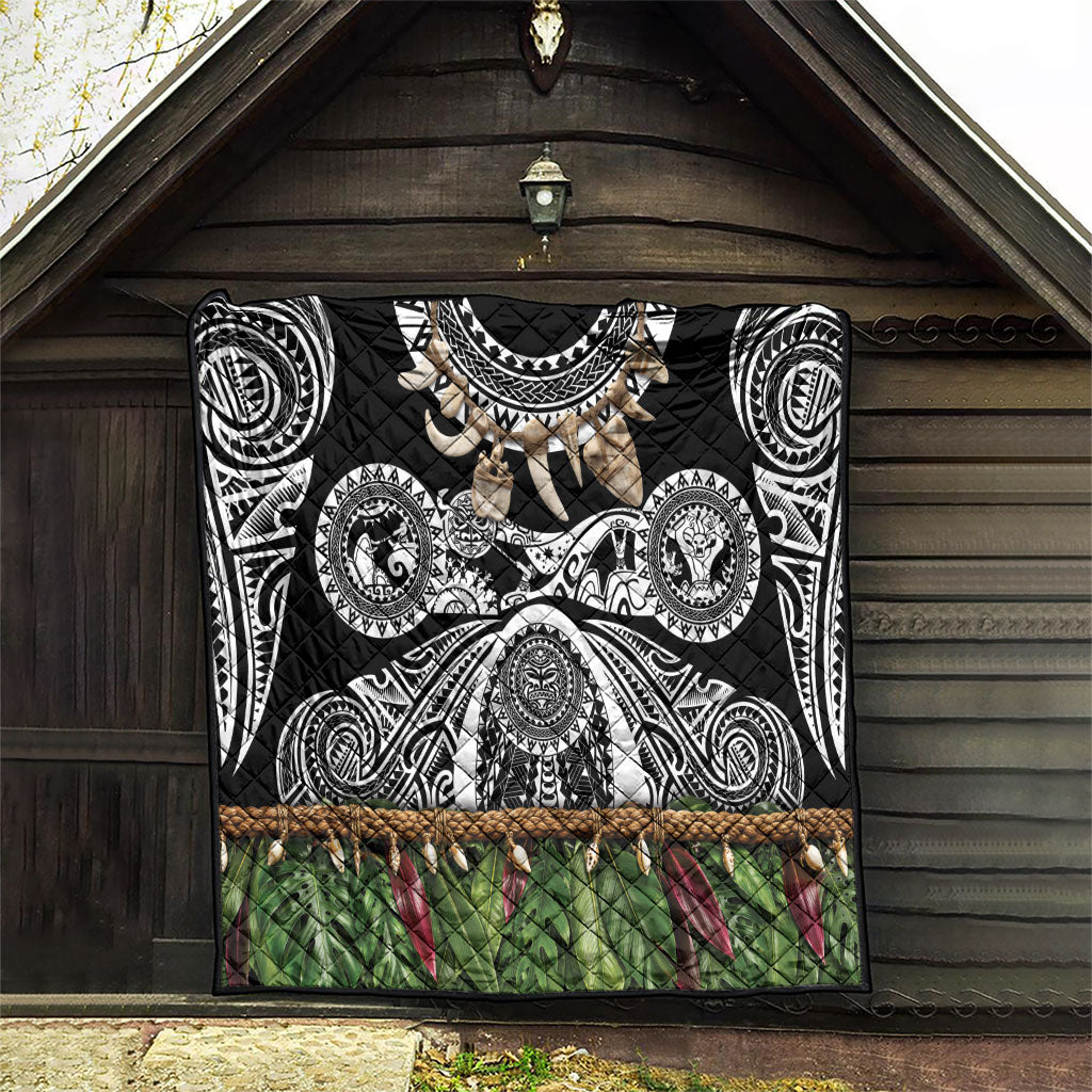 Polynesia Maui Black Tattoo Inspired Quilt Tropical Leaf Skirt Costume DT05 - Polynesian Pride