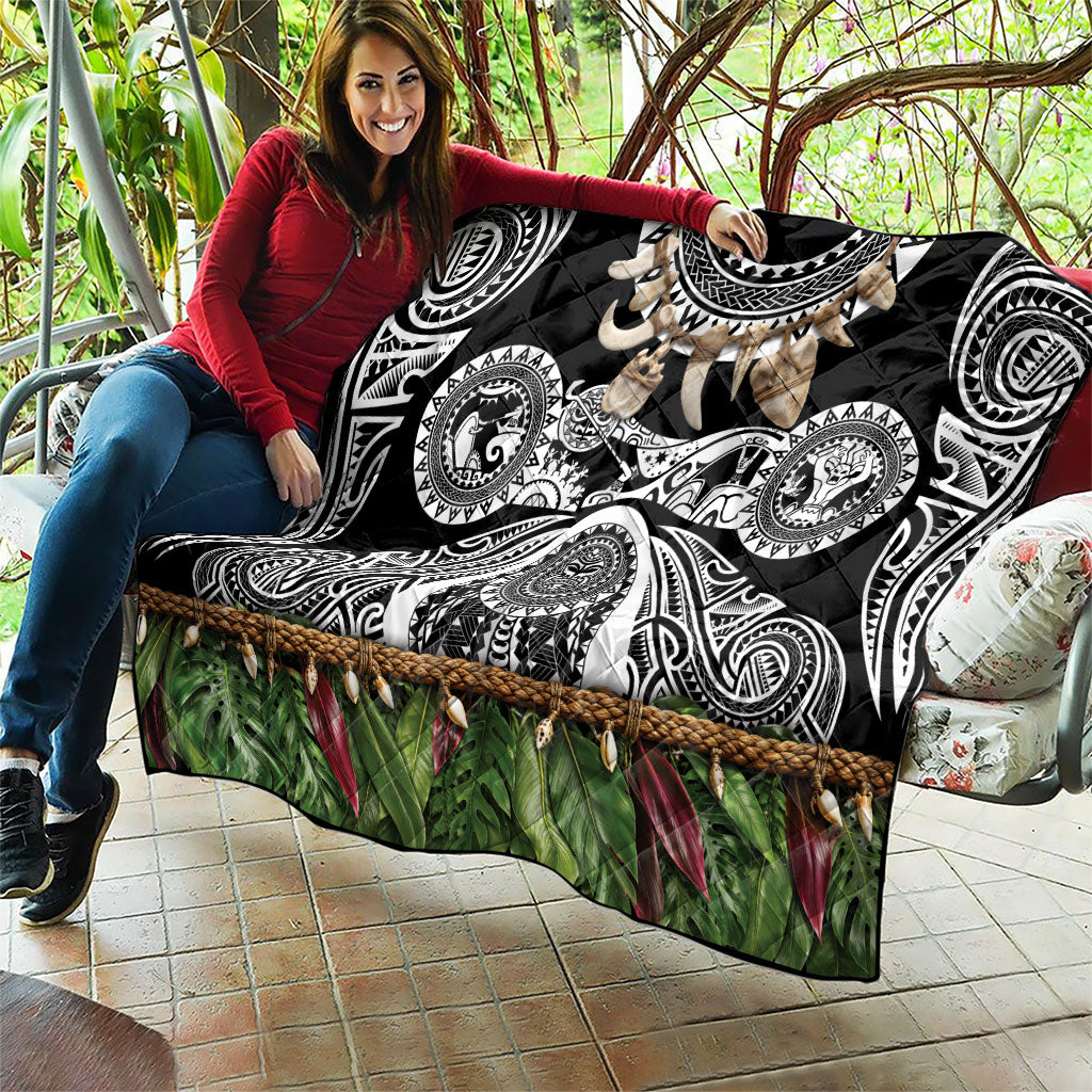 Polynesia Maui Black Tattoo Inspired Quilt Tropical Leaf Skirt Costume DT05 - Polynesian Pride