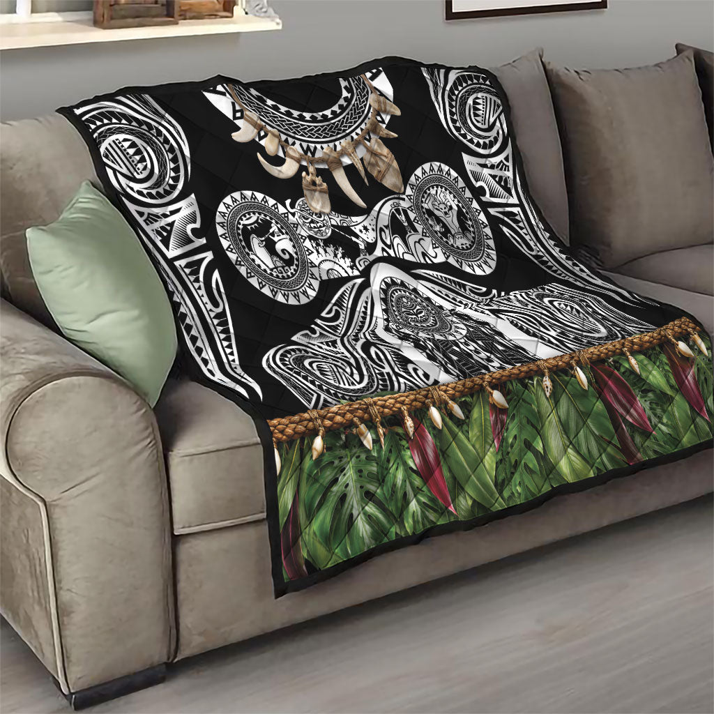 Polynesia Maui Black Tattoo Inspired Quilt Tropical Leaf Skirt Costume DT05 - Polynesian Pride