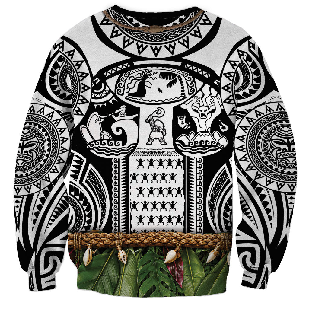 Polynesia Maui Black Tattoo Inspired Sweatshirt Tropical Leaf Skirt Costume DT05 - Polynesian Pride