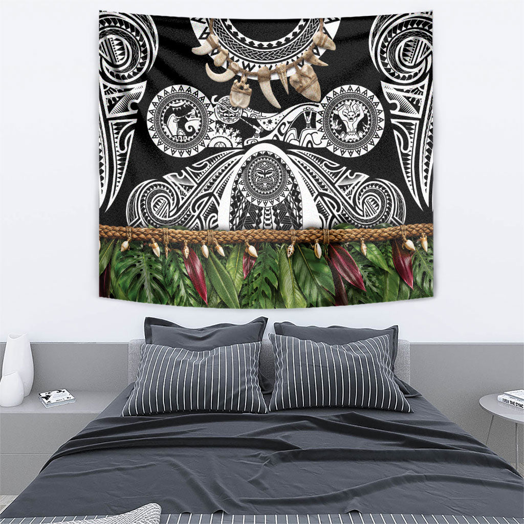 Polynesia Maui Black Tattoo Inspired Tapestry Tropical Leaf Skirt Costume DT05 - Polynesian Pride