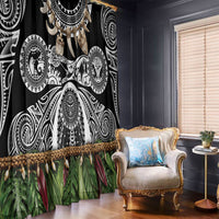 Polynesia Maui Black Tattoo Inspired Window Curtain Tropical Leaf Skirt Costume DT05 - Polynesian Pride