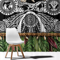Polynesia Maui Black Tattoo Inspired Window Curtain Tropical Leaf Skirt Costume DT05 - Polynesian Pride
