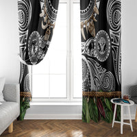 Polynesia Maui Black Tattoo Inspired Window Curtain Tropical Leaf Skirt Costume DT05 - Polynesian Pride
