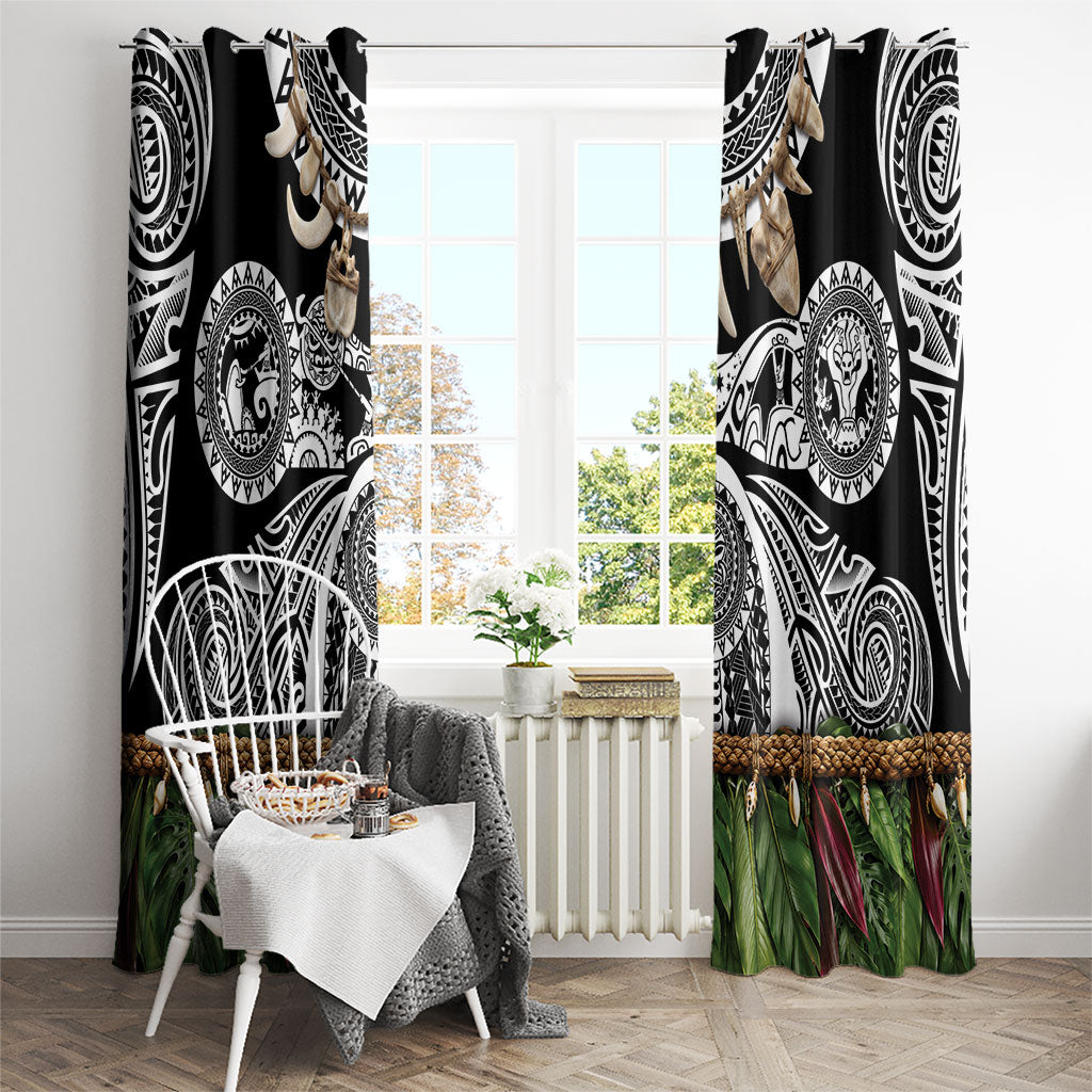 Polynesia Maui Black Tattoo Inspired Window Curtain Tropical Leaf Skirt Costume DT05 - Polynesian Pride