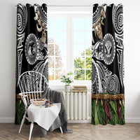 Polynesia Maui Black Tattoo Inspired Window Curtain Tropical Leaf Skirt Costume DT05 - Polynesian Pride