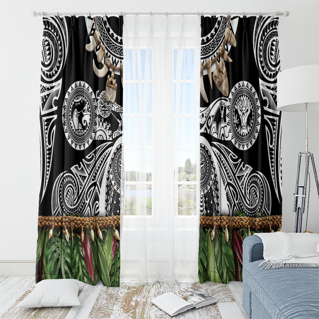 Polynesia Maui Black Tattoo Inspired Window Curtain Tropical Leaf Skirt Costume DT05 - Polynesian Pride