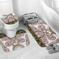 Polynesia Maui Umber Tattoo Inspired Bathroom Set Tropical Leaf Skirt Costume DT05 Mat Set Only (3 pcs) One Size Brown - Polynesian Pride