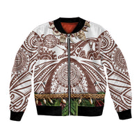 Polynesia Maui Umber Tattoo Inspired Bomber Jacket Tropical Leaf Skirt Costume DT05 Unisex Brown - Polynesian Pride