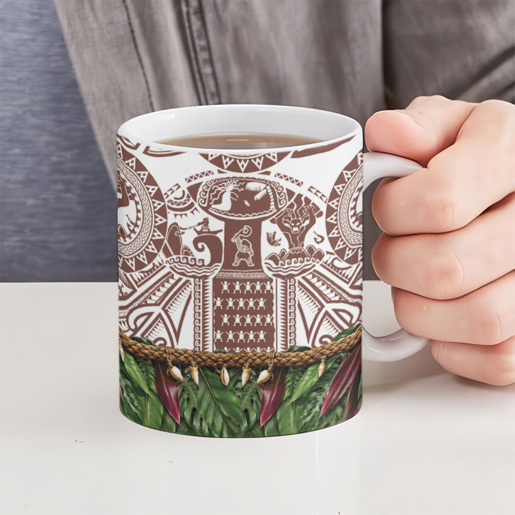 Polynesia Maui Umber Tattoo Inspired Ceramic Mug Tropical Leaf Skirt Costume DT05 - Polynesian Pride