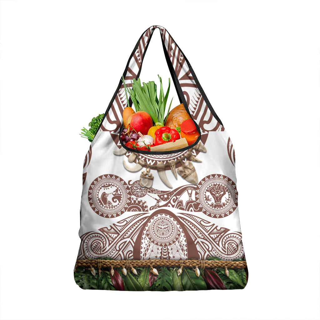Polynesia Maui Umber Tattoo Inspired Grocery Bag Tropical Leaf Skirt Costume DT05 1-pack One Size Brown - Polynesian Pride