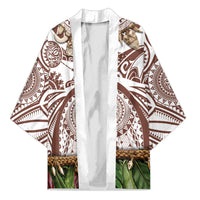 Polynesia Maui Umber Tattoo Inspired Kimono Tropical Leaf Skirt Costume DT05 Unisex Brown - Polynesian Pride