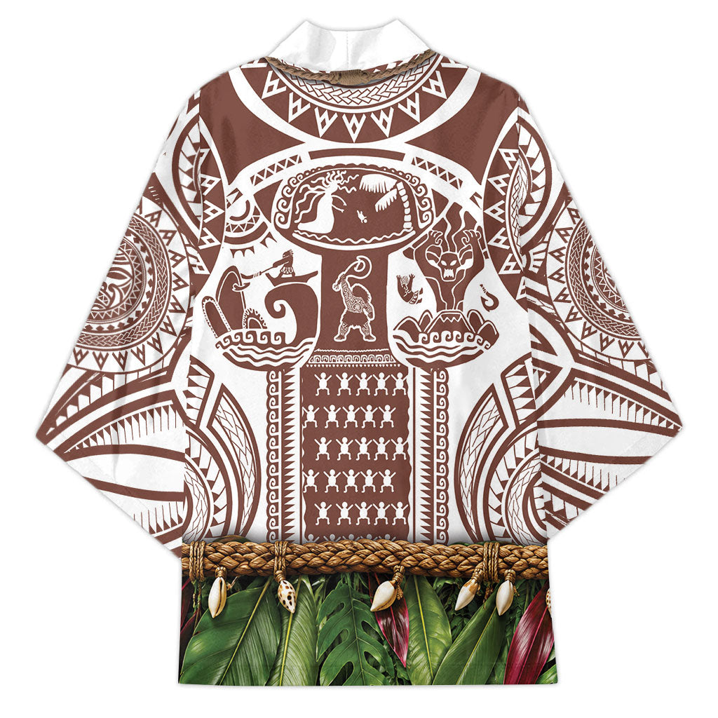 Polynesia Maui Umber Tattoo Inspired Kimono Tropical Leaf Skirt Costume DT05 - Polynesian Pride