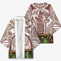 Polynesia Maui Umber Tattoo Inspired Kimono Tropical Leaf Skirt Costume DT05 - Polynesian Pride