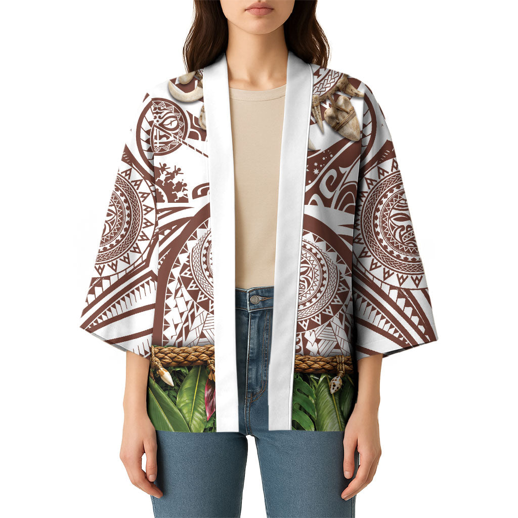 Polynesia Maui Umber Tattoo Inspired Kimono Tropical Leaf Skirt Costume DT05 - Polynesian Pride
