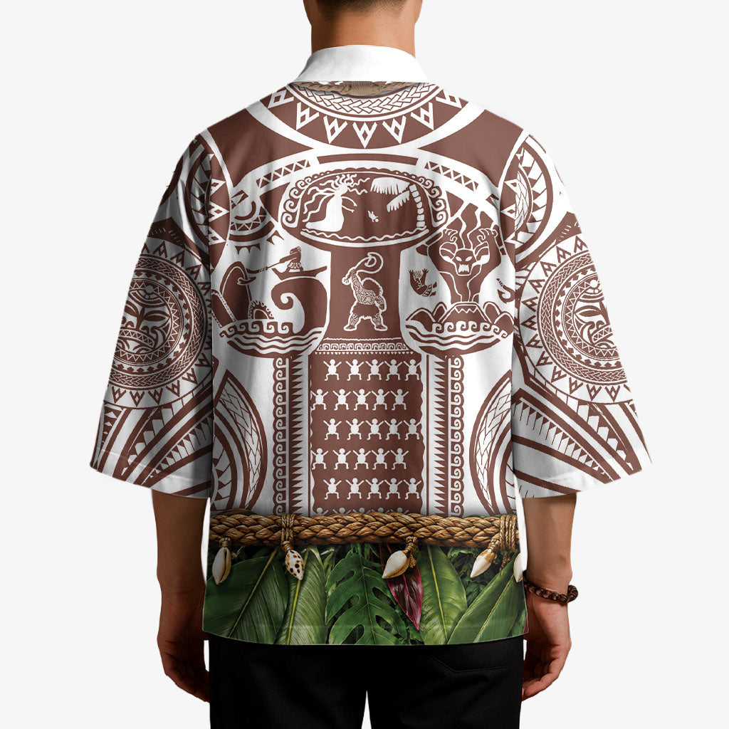 Polynesia Maui Umber Tattoo Inspired Kimono Tropical Leaf Skirt Costume DT05 - Polynesian Pride