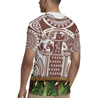 Polynesia Maui Umber Tattoo Inspired Rugby Jersey Tropical Leaf Skirt Costume DT05 - Polynesian Pride